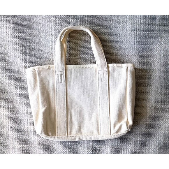 NEW TORY BURCH Natural Mini Mercer Beach Tote Small Handbag Ivory Canvas - Picture 6 of 6